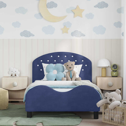 Struttura letto bambini con testata Blu Polizia 90 x 190 cm
