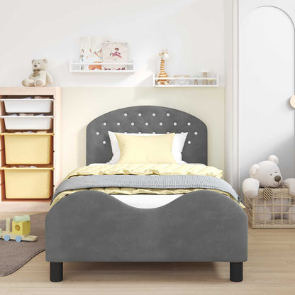 Struttura letto bambini con testata Grigio scuro 90 x 200 cm