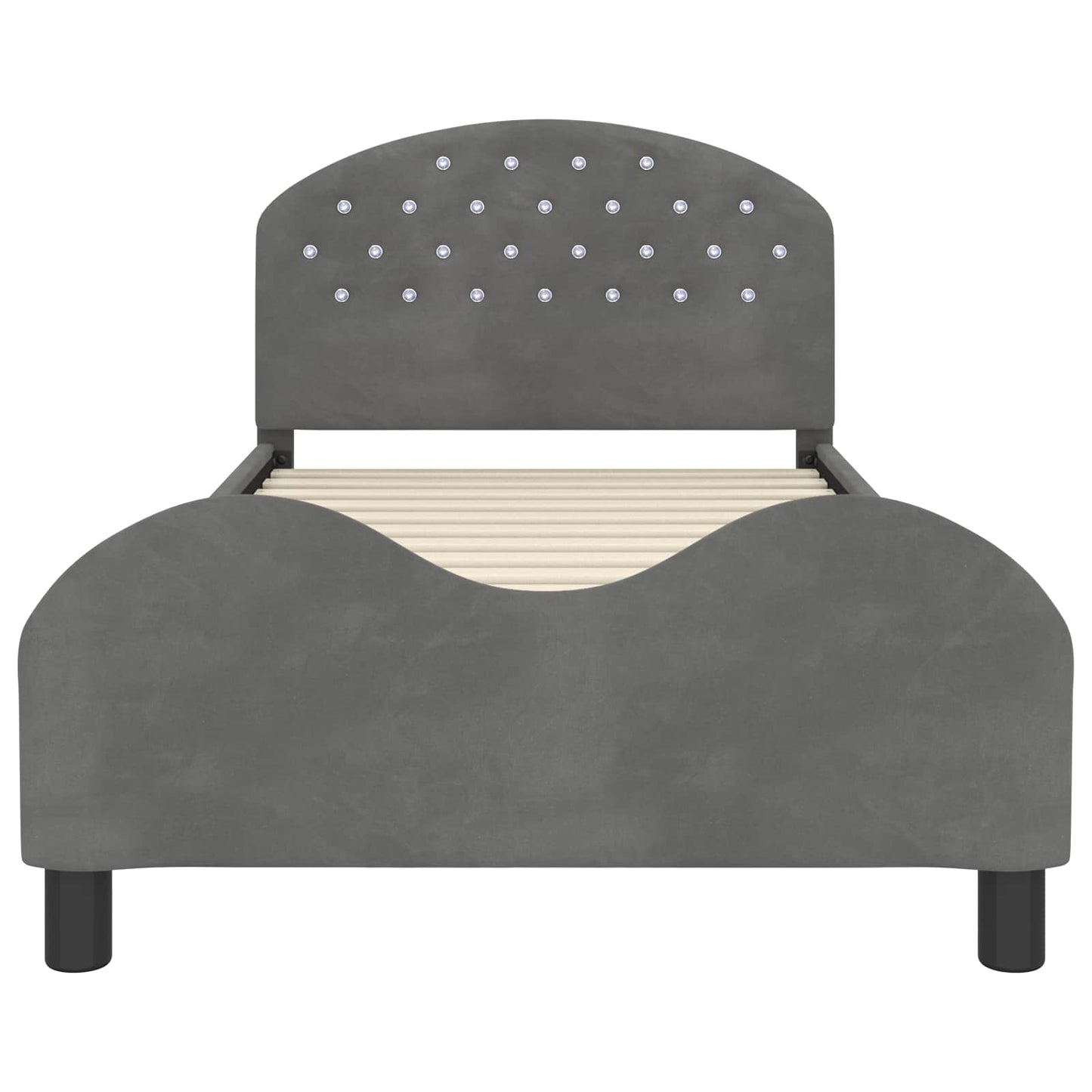 Struttura letto bambini con testata Grigio scuro 90 x 200 cm