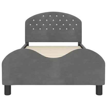 Struttura letto bambini con testata Grigio scuro 90 x 200 cm