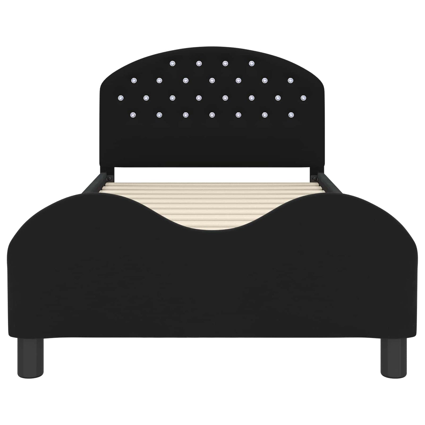 Struttura letto bambini con testata Nero 90 x 200 cm Velluto