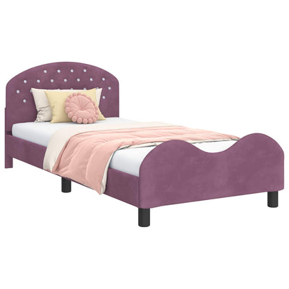 Struttura letto bambini con testata Viola 90 x 200 cm Velluto