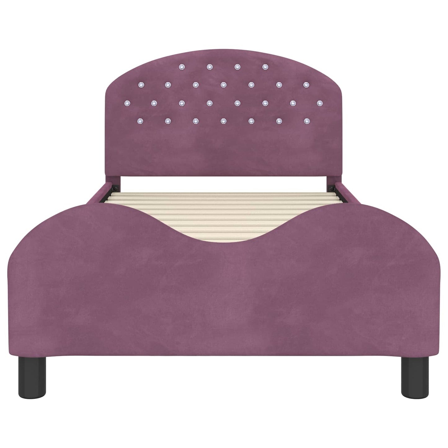 Struttura letto bambini con testata Viola 90 x 200 cm Velluto