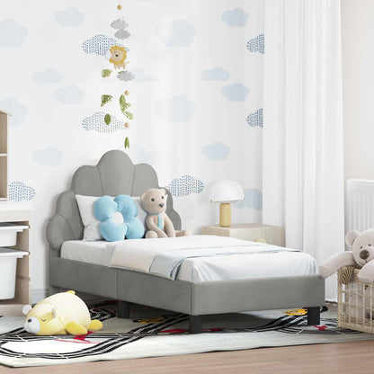 Struttura letto per bambini con testata Grigio chiaro Velluto