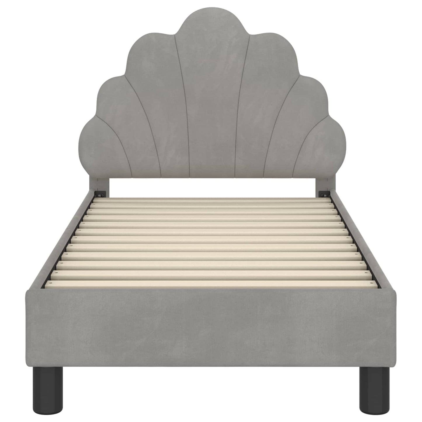 Struttura letto per bambini con testata Grigio chiaro Velluto