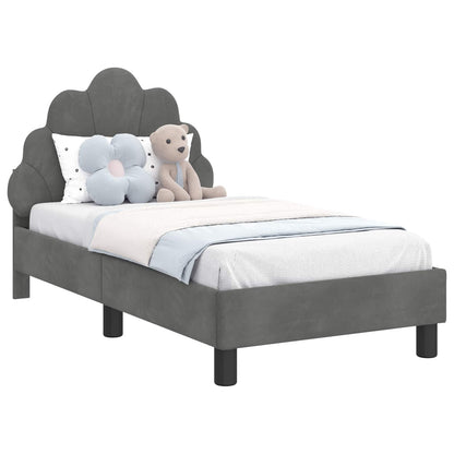 Struttura letto per bambini con testata Grigio scuro Velluto