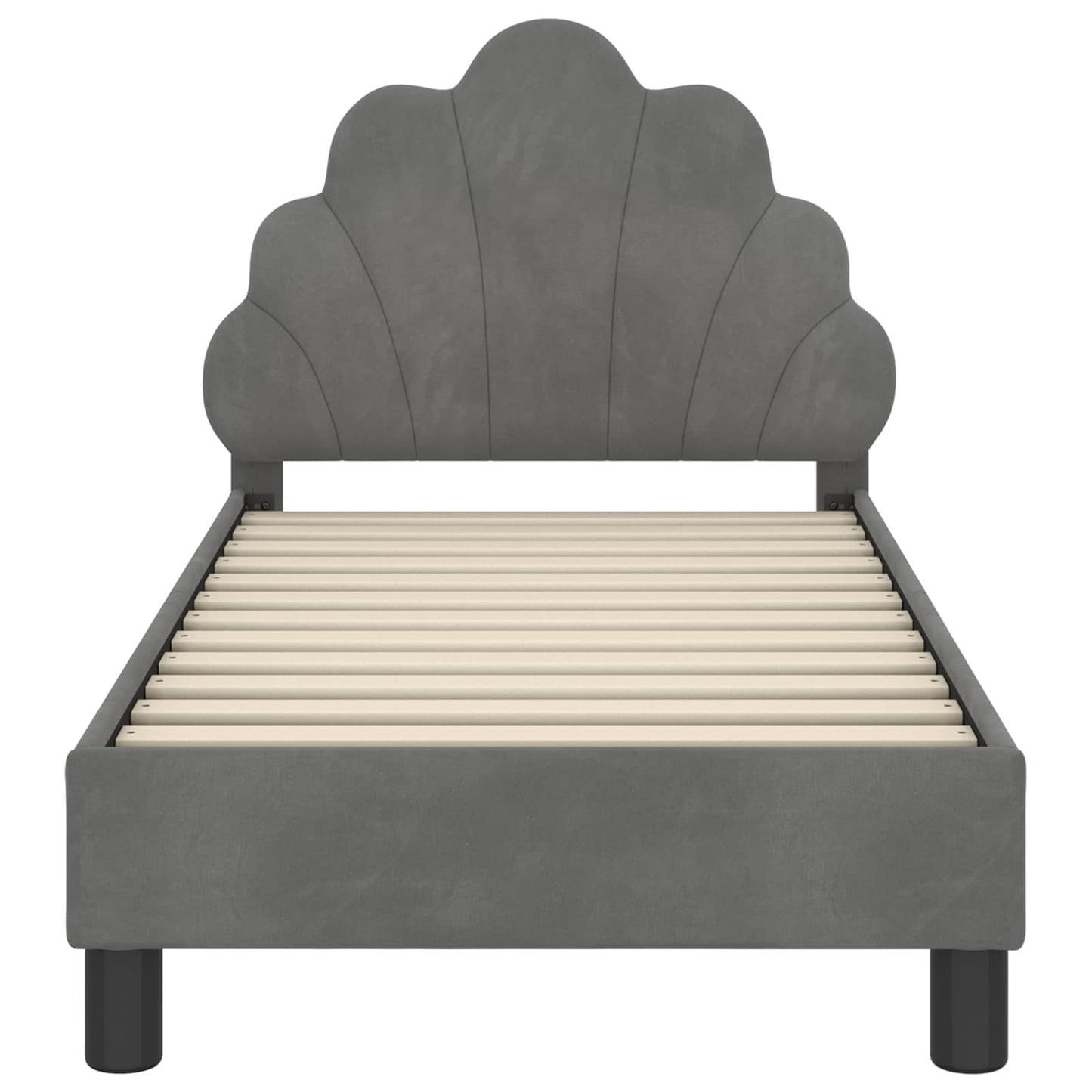 Struttura letto per bambini con testata Grigio scuro Velluto