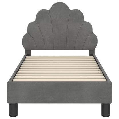Struttura letto per bambini con testata Grigio scuro Velluto