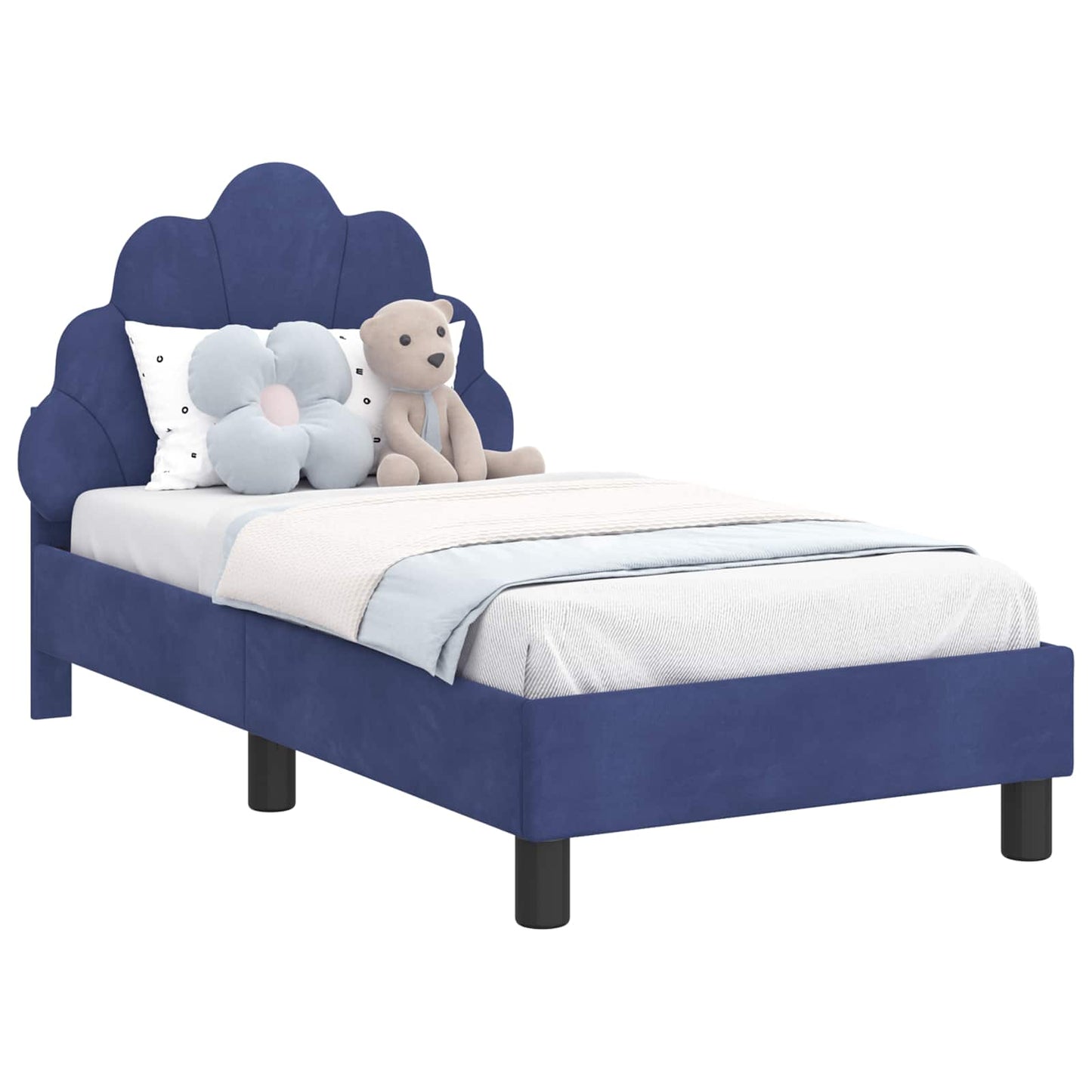 Struttura letto per bambini con testata Blu Polizia 70 x 140 cm