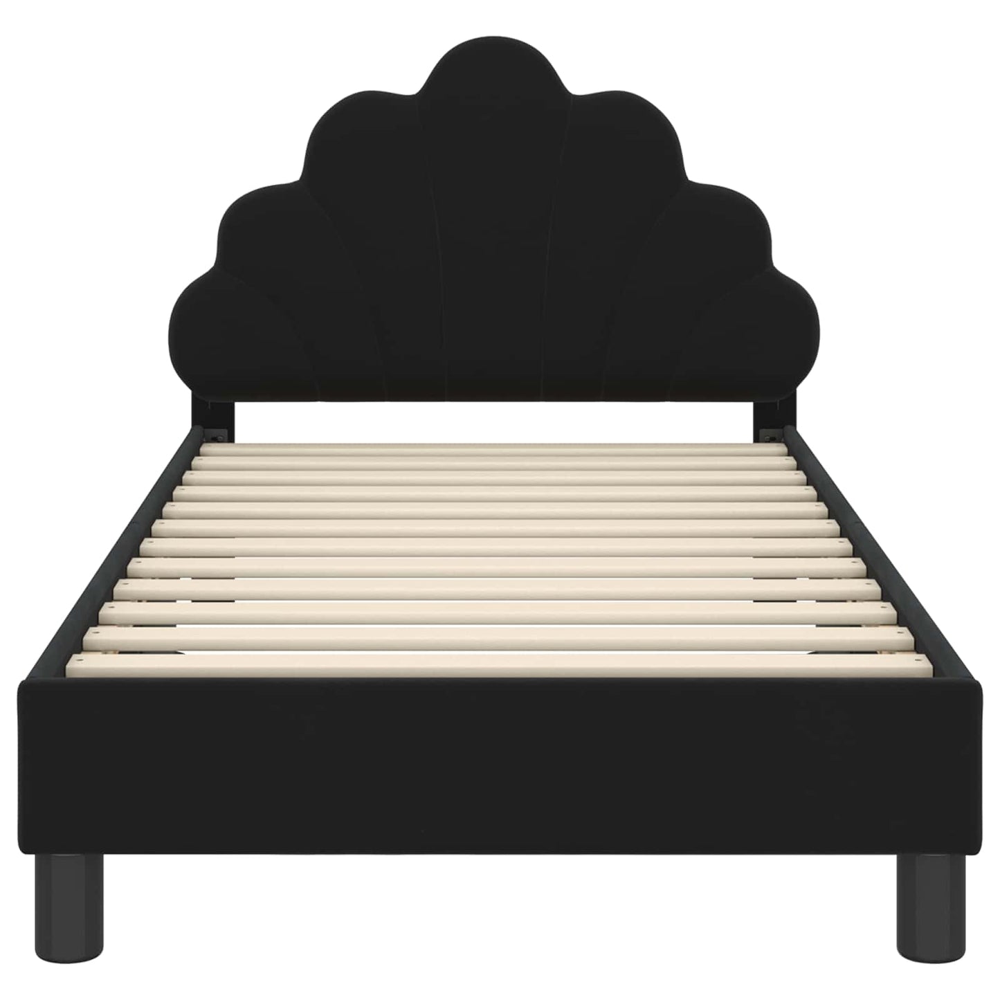 Struttura letto bambini con testata Nero 80 x 160 cm Velluto