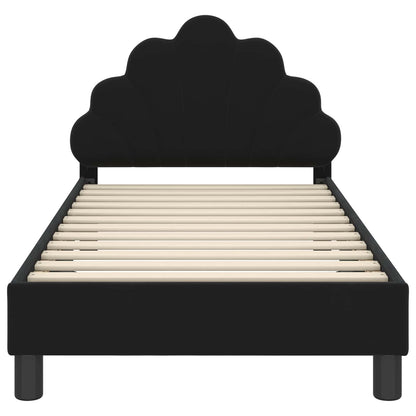 Struttura letto bambini con testata Nero 80 x 160 cm Velluto