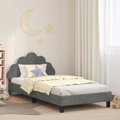 Struttura letto bambini con testata Grigio scuro 80 x 200 cm