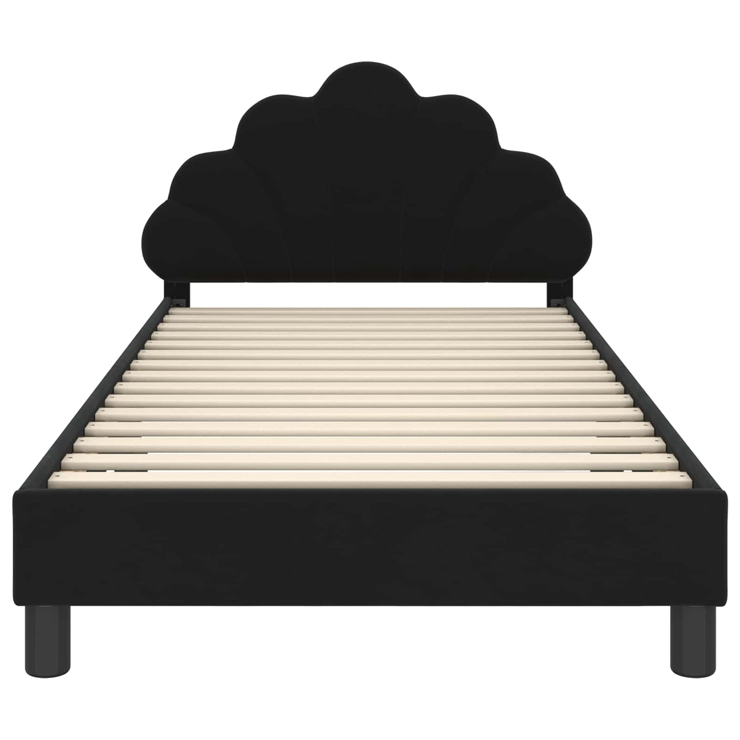 Struttura letto bambini con testata Nero 80 x 200 cm Velluto