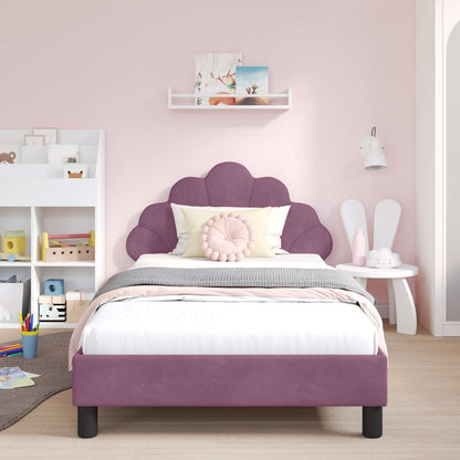 Struttura letto bambini con testata Viola 80 x 200 cm Velluto