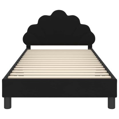 Struttura letto bambini con testata Nero 90 x 190 cm Velluto