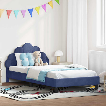 Struttura letto bambini con testata Blu Polizia 90 x 190 cm
