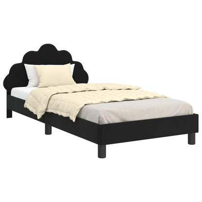 Struttura letto bambini con testata Nero 90 x 200 cm Velluto