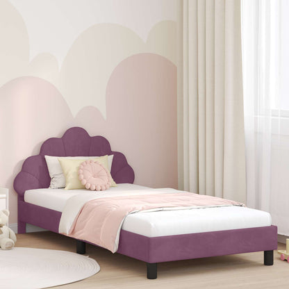 Struttura letto bambini con testata Viola 90 x 200 cm Velluto