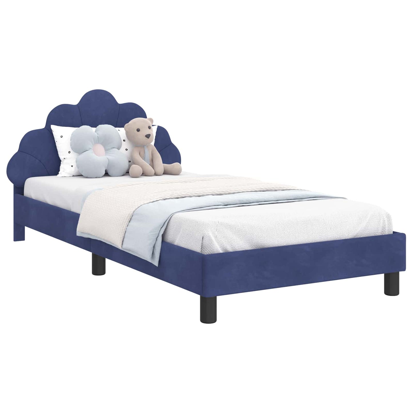 Struttura letto bambini con testata Blu Polizia 90 x 200 cm