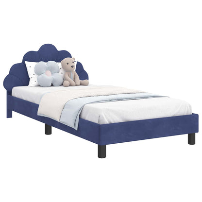 Struttura letto bambini con testata Blu Polizia 90 x 200 cm