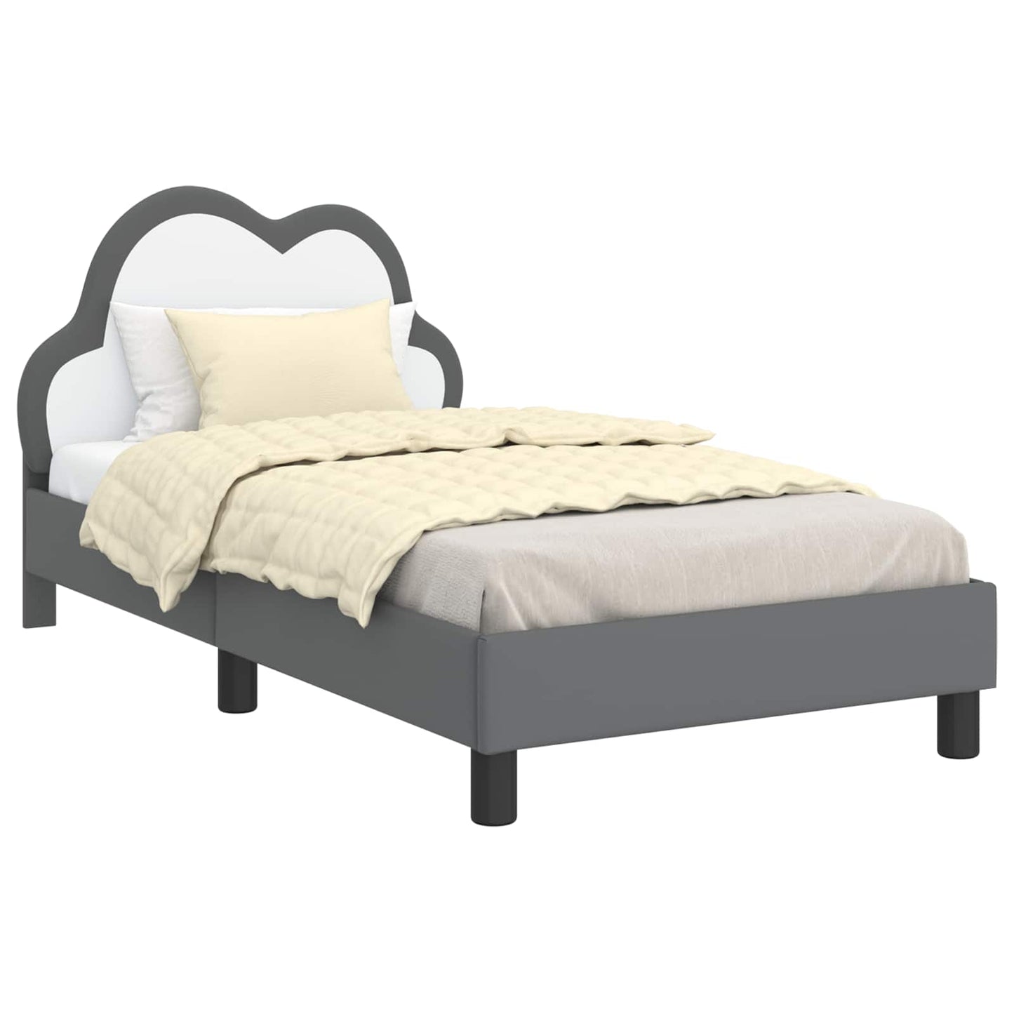 Struttura letto bambini con testata Grigio chiaro 80 x 160 cm