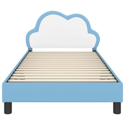 Struttura letto bambini con testata Blu 90 x 190 cm PU