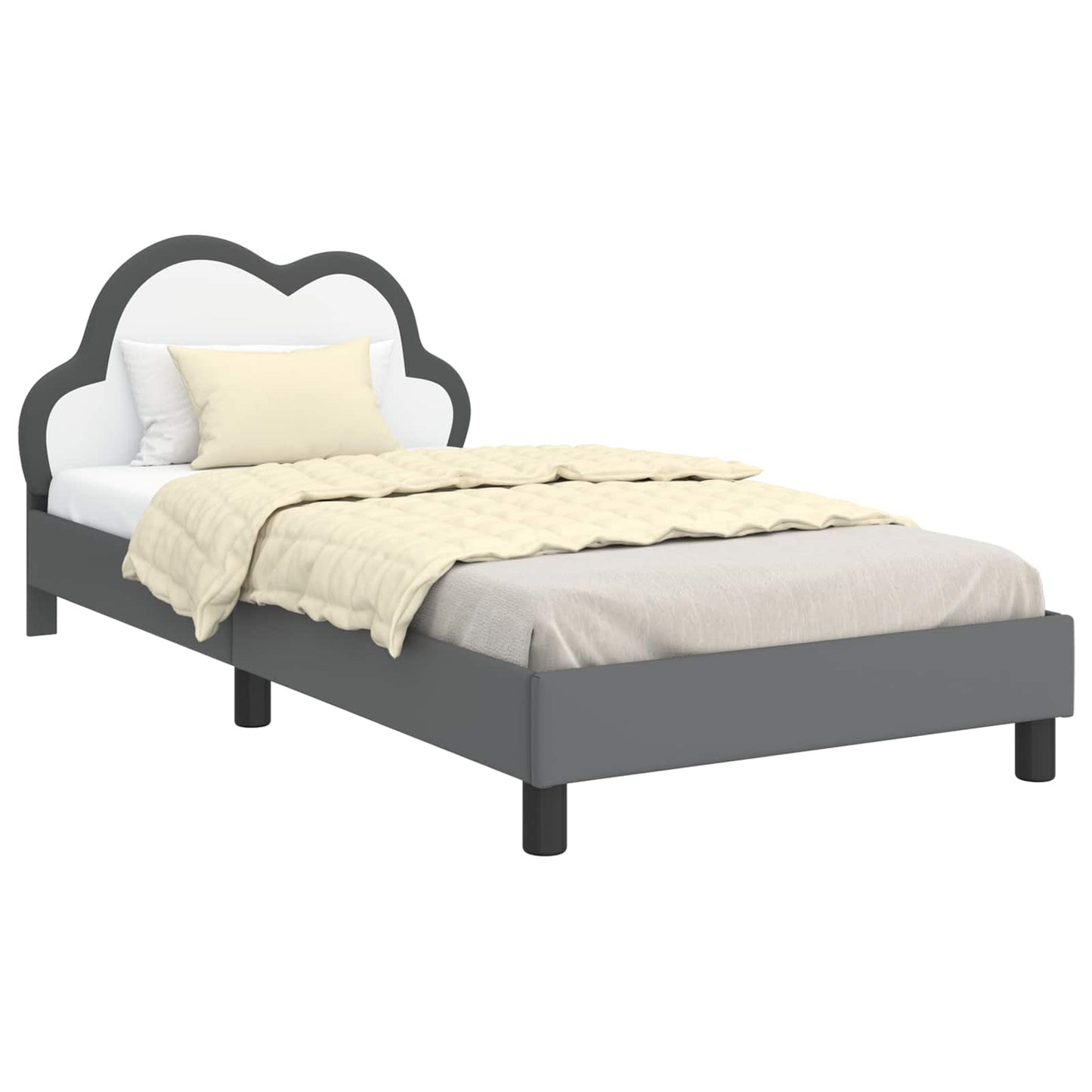 Struttura letto bambini con testata Grigio chiaro 90 x 190 cm