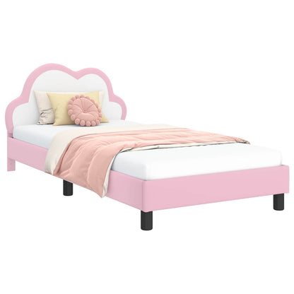 Struttura letto bambini con testata Rosa 90 x 200 cm PU