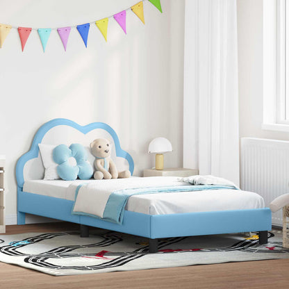 Struttura letto bambini con testata Blu 90 x 200 cm PU