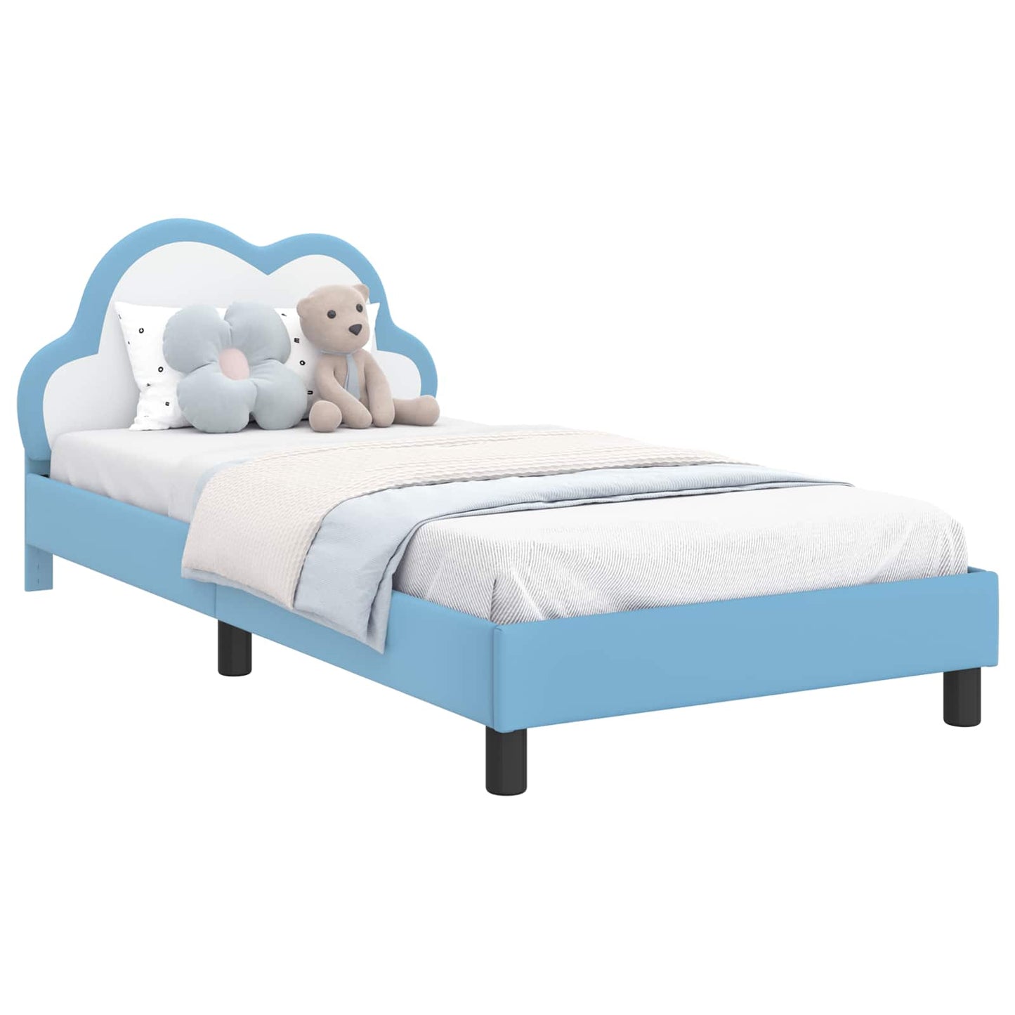 Struttura letto bambini con testata Blu 90 x 200 cm PU