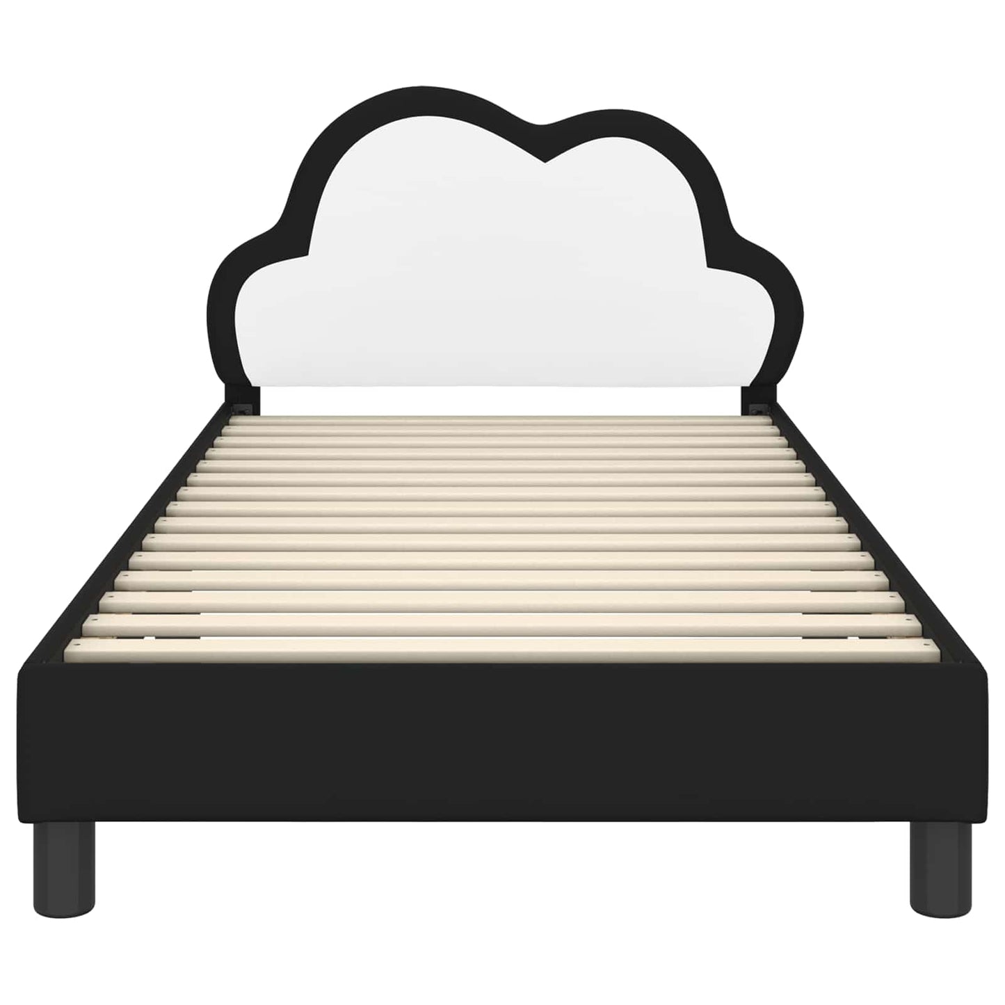 Struttura letto bambini con testata Nero 90 x 200 cm PU