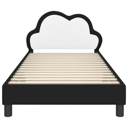 Struttura letto bambini con testata Nero 90 x 200 cm PU