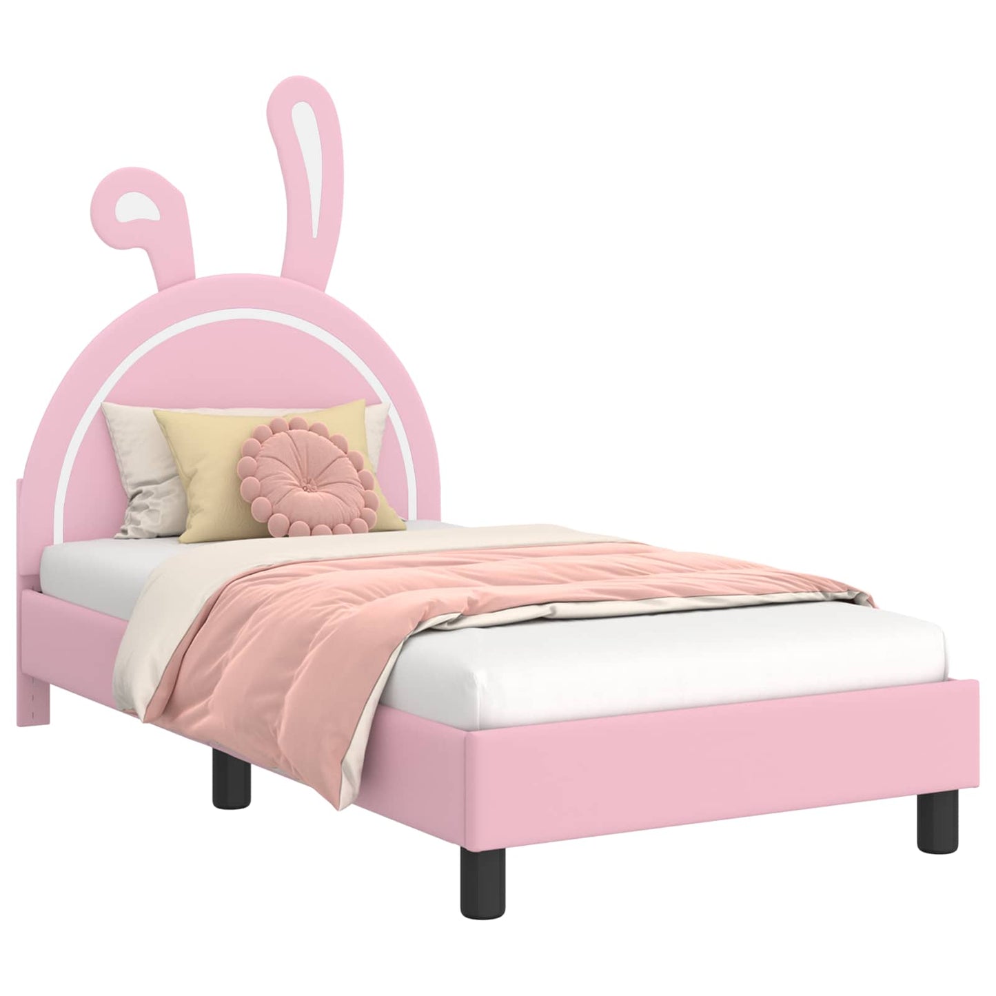 Struttura letto bambini con testata Rosa 80 x 160 cm PU