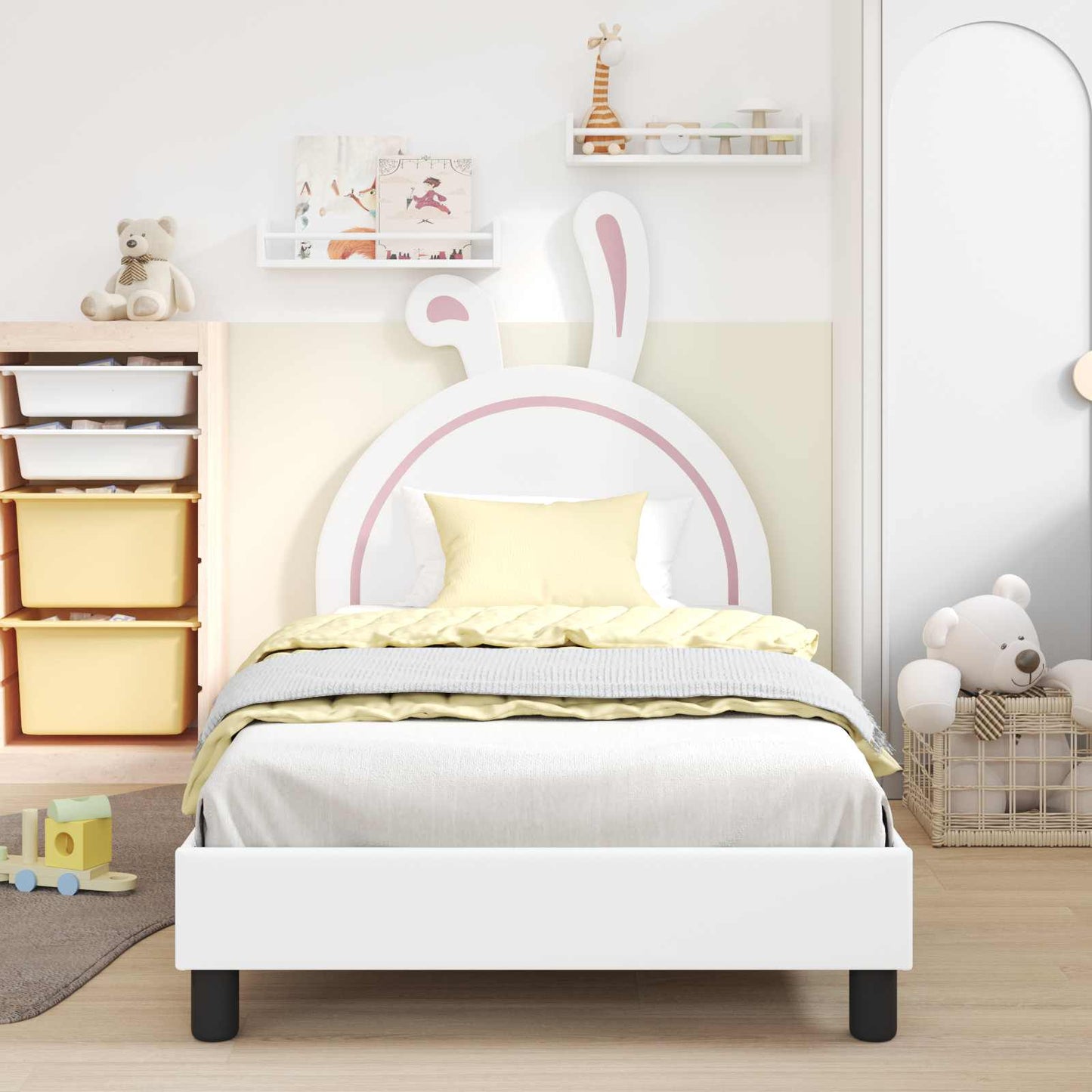 Struttura letto bambini con testata Bianco 80 x 200 cm PU