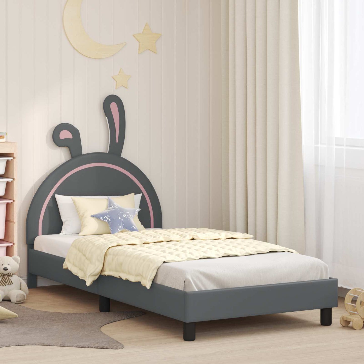 Struttura letto bambini con testata Grigio chiaro 80 x 200 cm