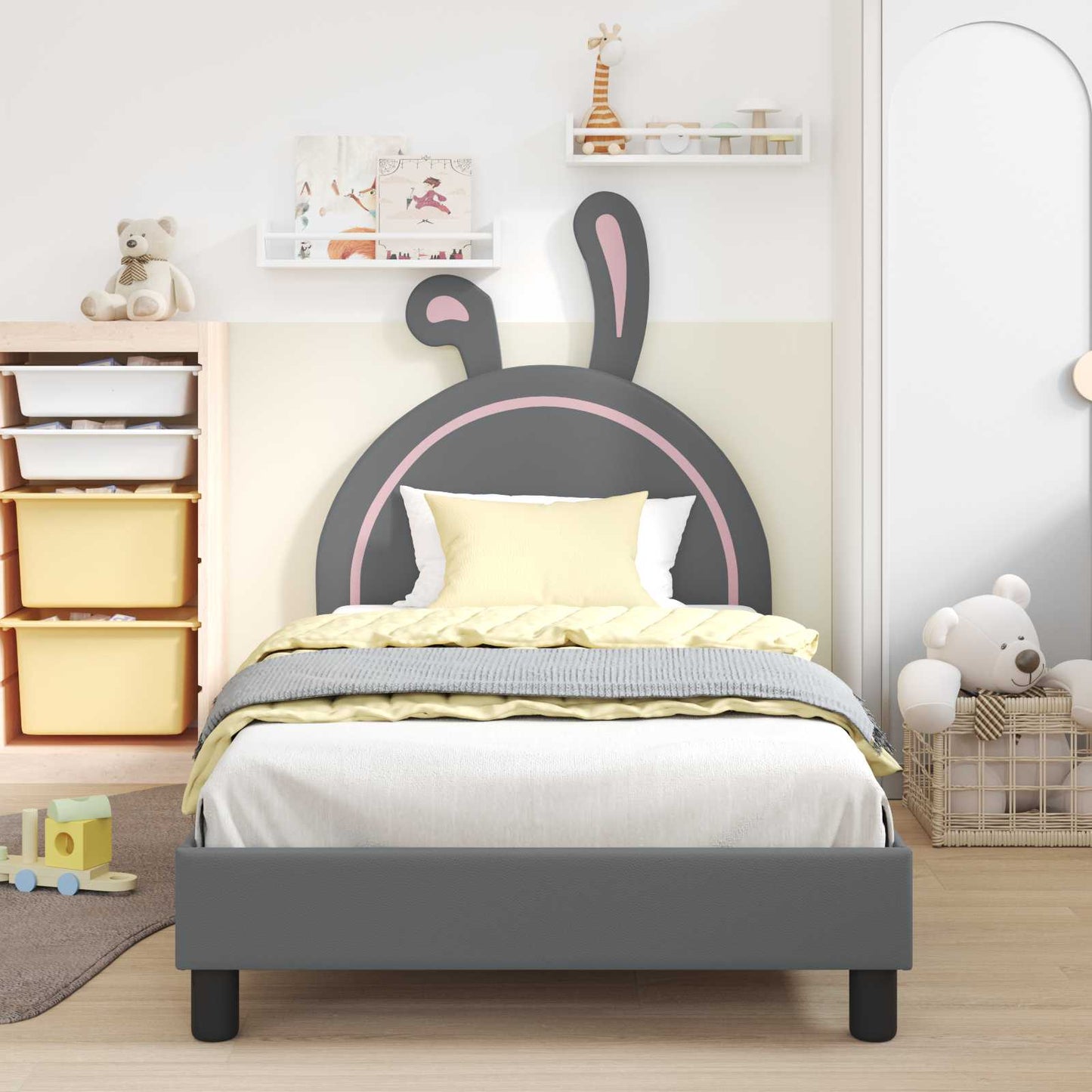 Struttura letto bambini con testata Grigio chiaro 80 x 200 cm