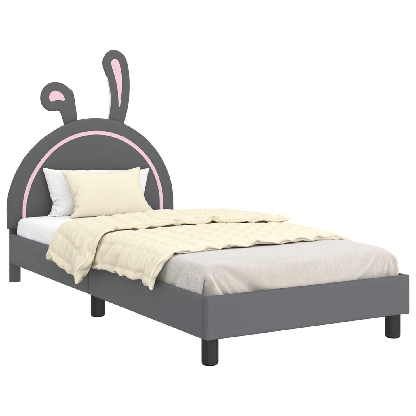 Struttura letto bambini con testata Grigio chiaro 90 x 190 cm