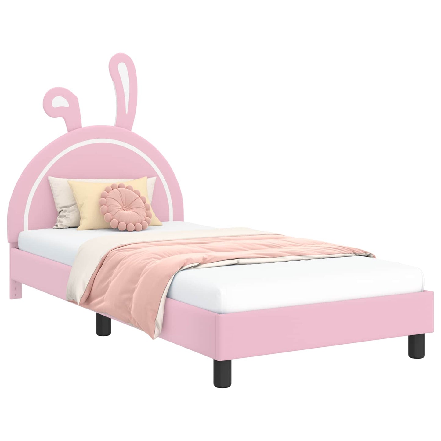 Struttura letto bambini con testata Rosa 90 x 200 cm PU