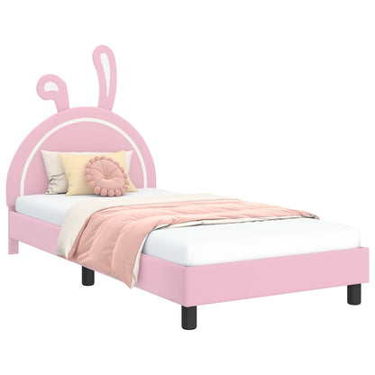 Struttura letto bambini con testata Rosa 90 x 200 cm PU