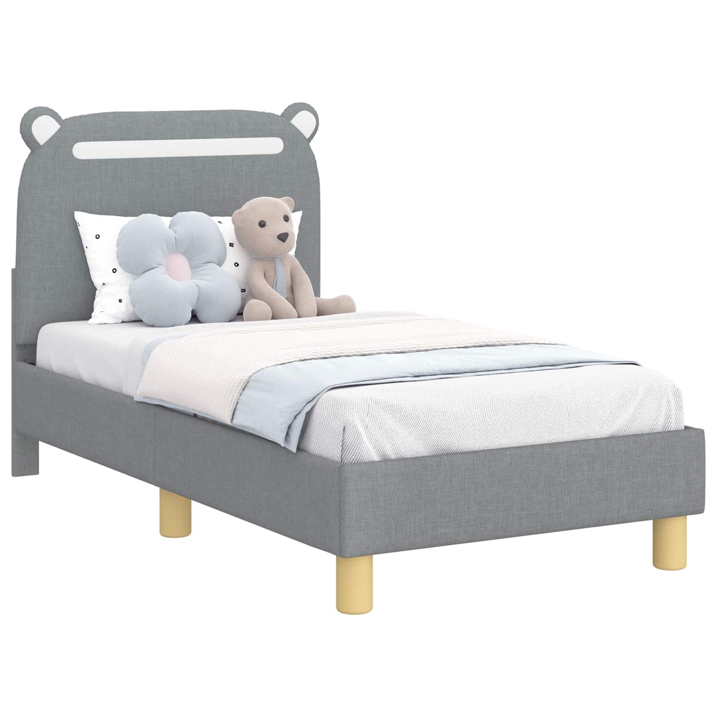 Struttura letto per bambini con testata Grigio chiaro Tessuto