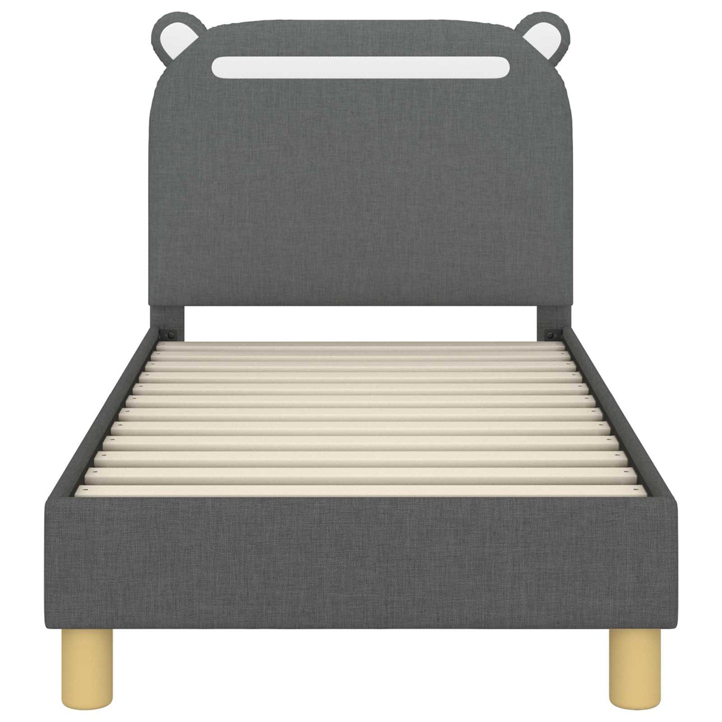 Struttura letto per bambini con testata Grigio scuro Tessuto