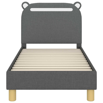 Struttura letto per bambini con testata Grigio scuro Tessuto