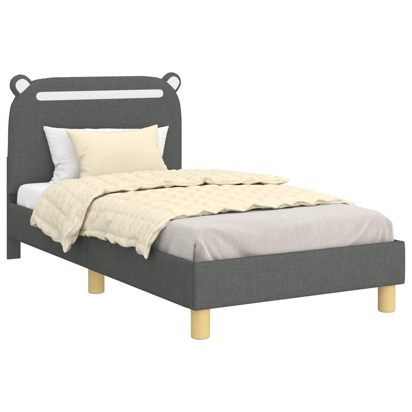 Struttura letto bambini con testata Grigio scuro 80 x 160 cm