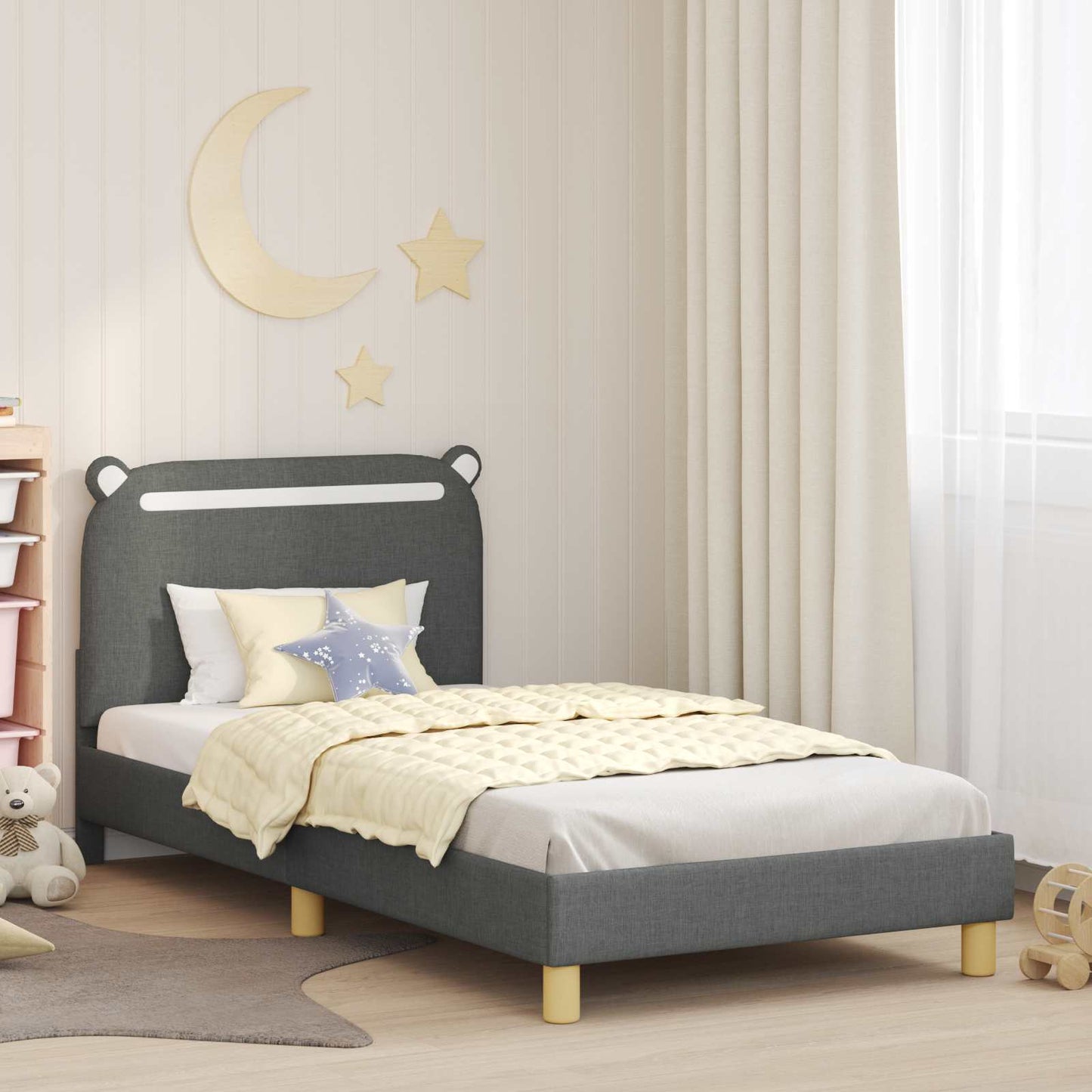 Struttura letto bambini con testata Grigio scuro 80 x 200 cm