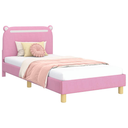 Struttura letto bambini con testata Rosa 80 x 200 cm Tessuto
