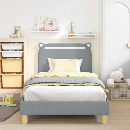 Struttura letto bambini con testata Grigio chiaro 90 x 190 cm