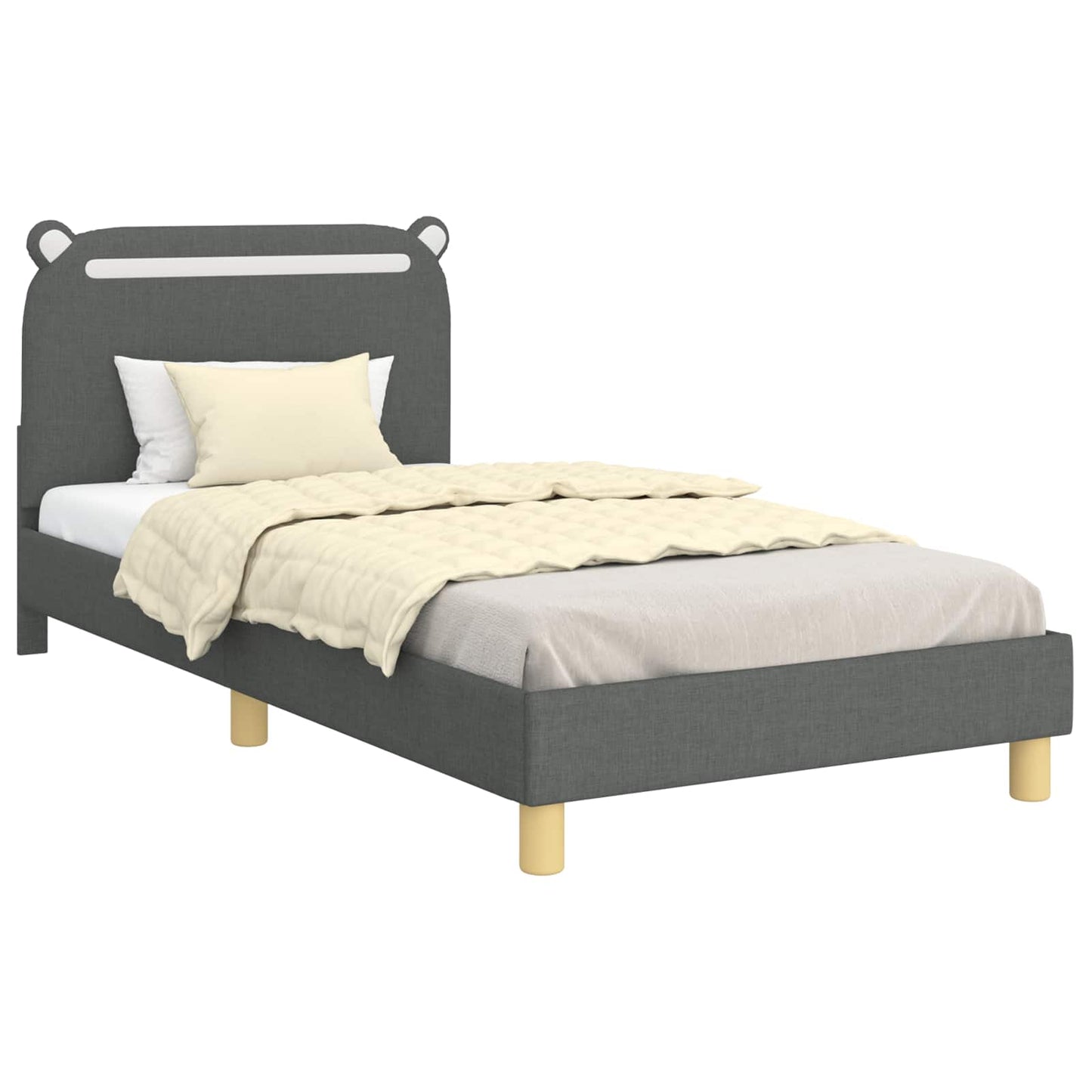 Struttura letto bambini con testata Grigio scuro 90 x 190 cm