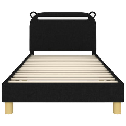 Struttura letto bambini con testata Nero 90 x 200 cm Tessuto