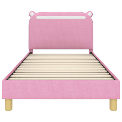 Struttura letto bambini con testata Rosa 90 x 200 cm Tessuto