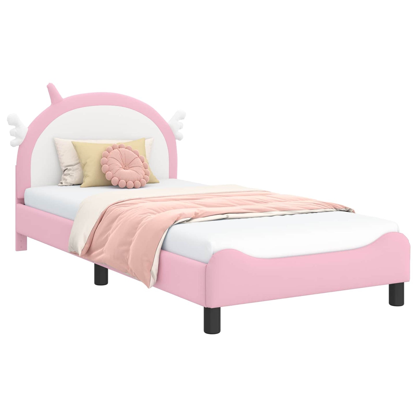 Struttura letto bambini con testata Rosa 90 x 200 cm PU